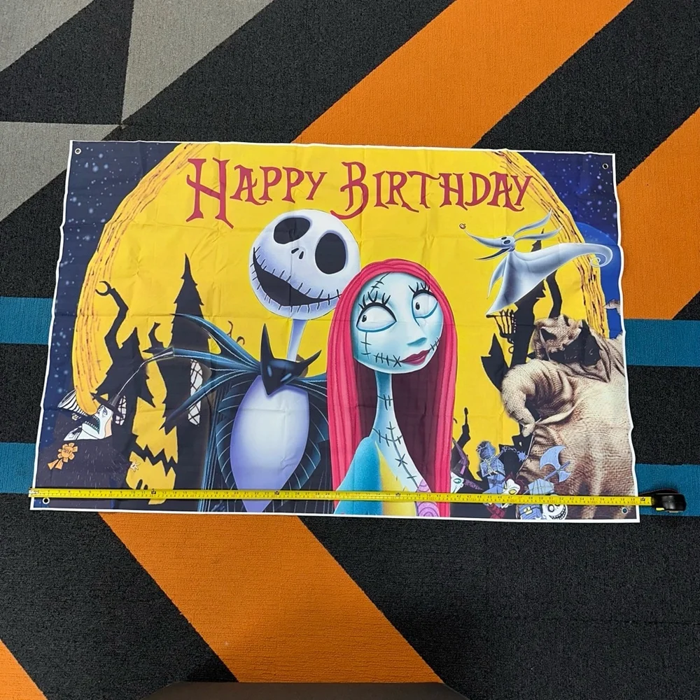 The Nightmare Before Christmas Happy Birthday Backdrop Party Large Disney
